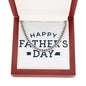 To My Dad Happy Father's Day Message Card Plain Blue Cuban Chain-Express Your Love Gifts