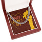 To My Dad Happy Father's Day Message Card Father & Child Cuban Chain-Express Your Love Gifts
