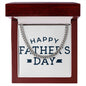 To My Dad Happy Father's Day Message Card Plain Blue Cuban Chain-Express Your Love Gifts
