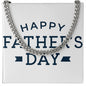To My Dad Happy Father's Day Message Card Plain Blue Cuban Chain-Express Your Love Gifts