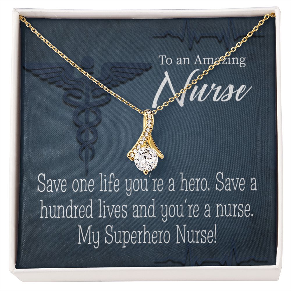 My Superhero Nurse! Alluring Ribbon Necklace-Express Your Love Gifts