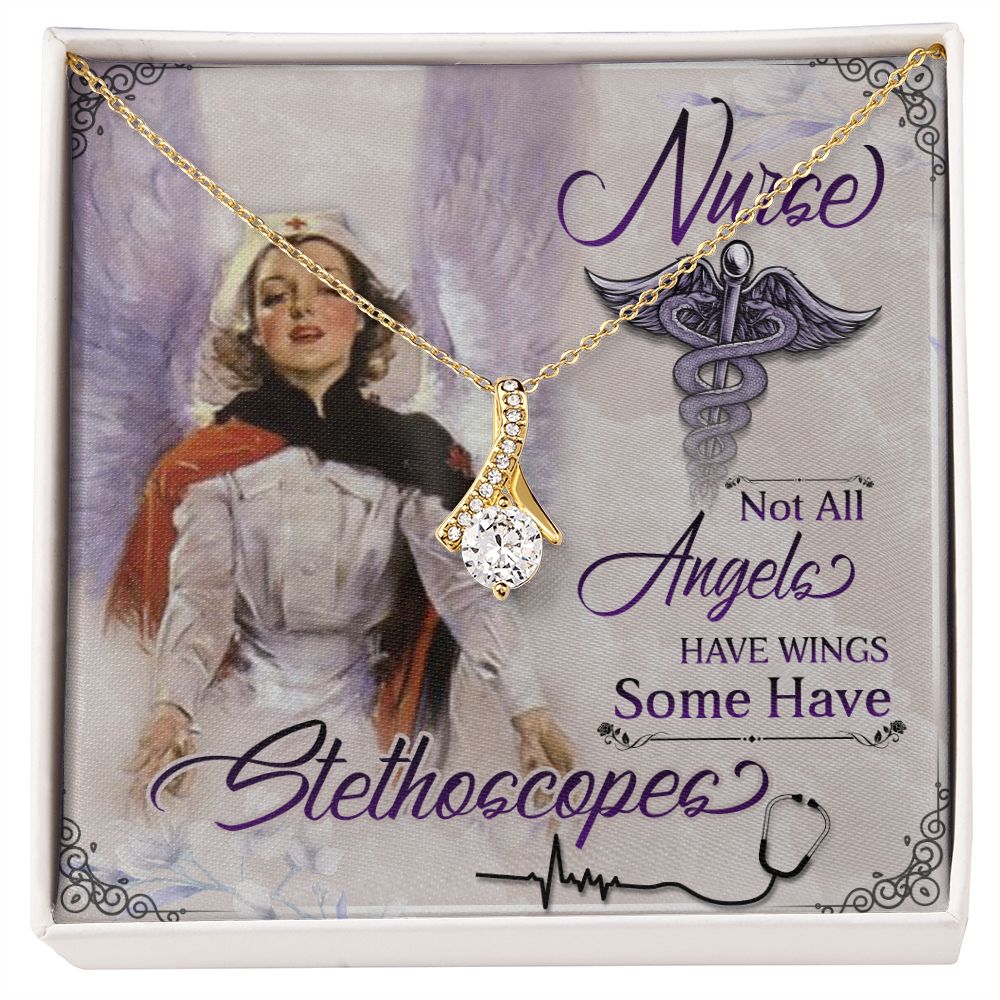 Not aAll Angels Have Wings Alluring Ribbon Necklace-Express Your Love Gifts