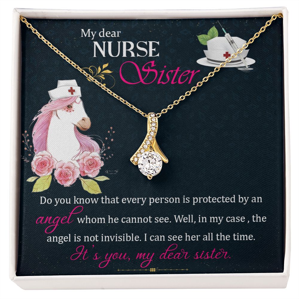 My Dear Nurse Sister Alluring Ribbon Necklace-Express Your Love Gifts