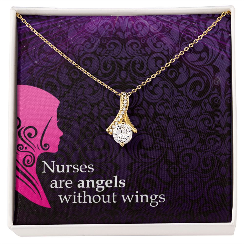 Nurses are Angels Alluring Ribbon Necklace-Express Your Love Gifts