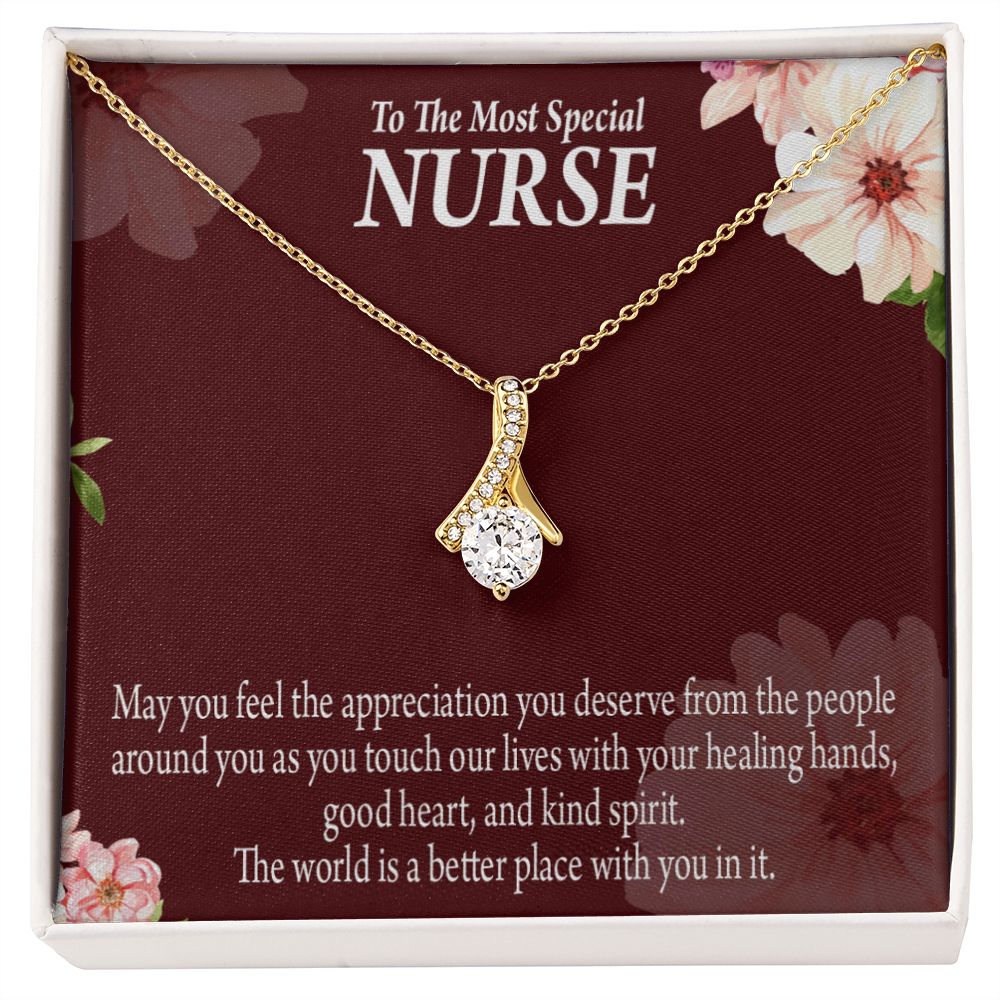 Special Nurse Alluring Ribbon Necklace-Express Your Love Gifts