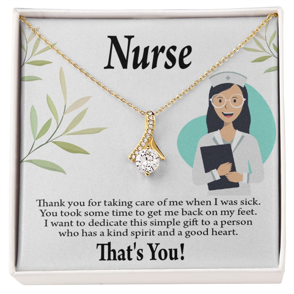 Simple Thank You Nurse Alluring Ribbon Necklace-Express Your Love Gifts