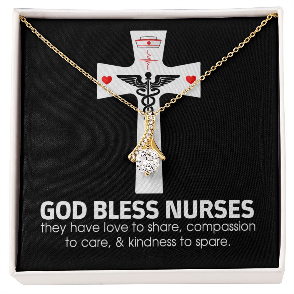 God Bless Nurses Alluring Ribbon Necklace-Express Your Love Gifts