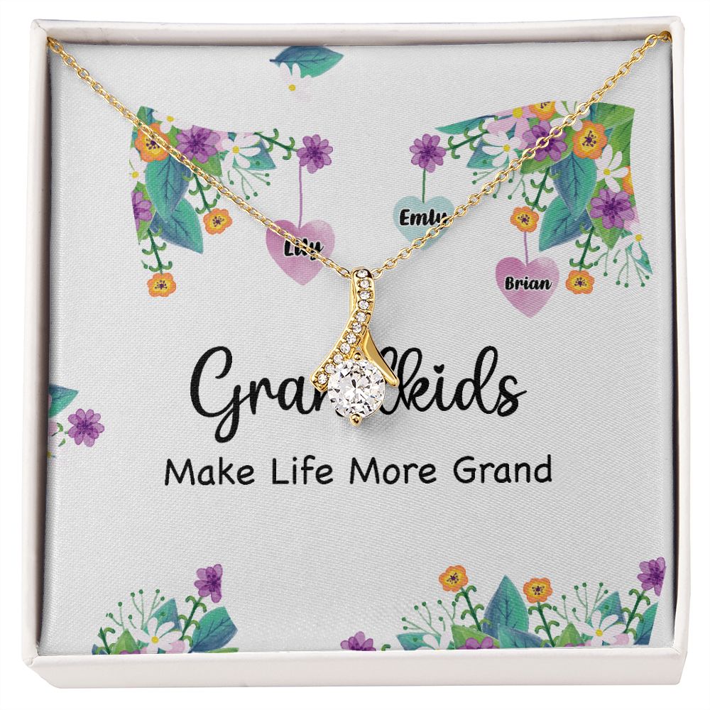Grandkids Make Life More Grand Alluring Ribbon Necklace-Express Your Love Gifts