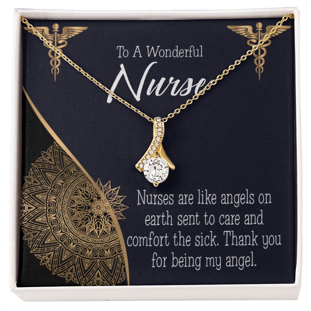 Nurses are Like Angels Alluring Ribbon Necklace-Express Your Love Gifts