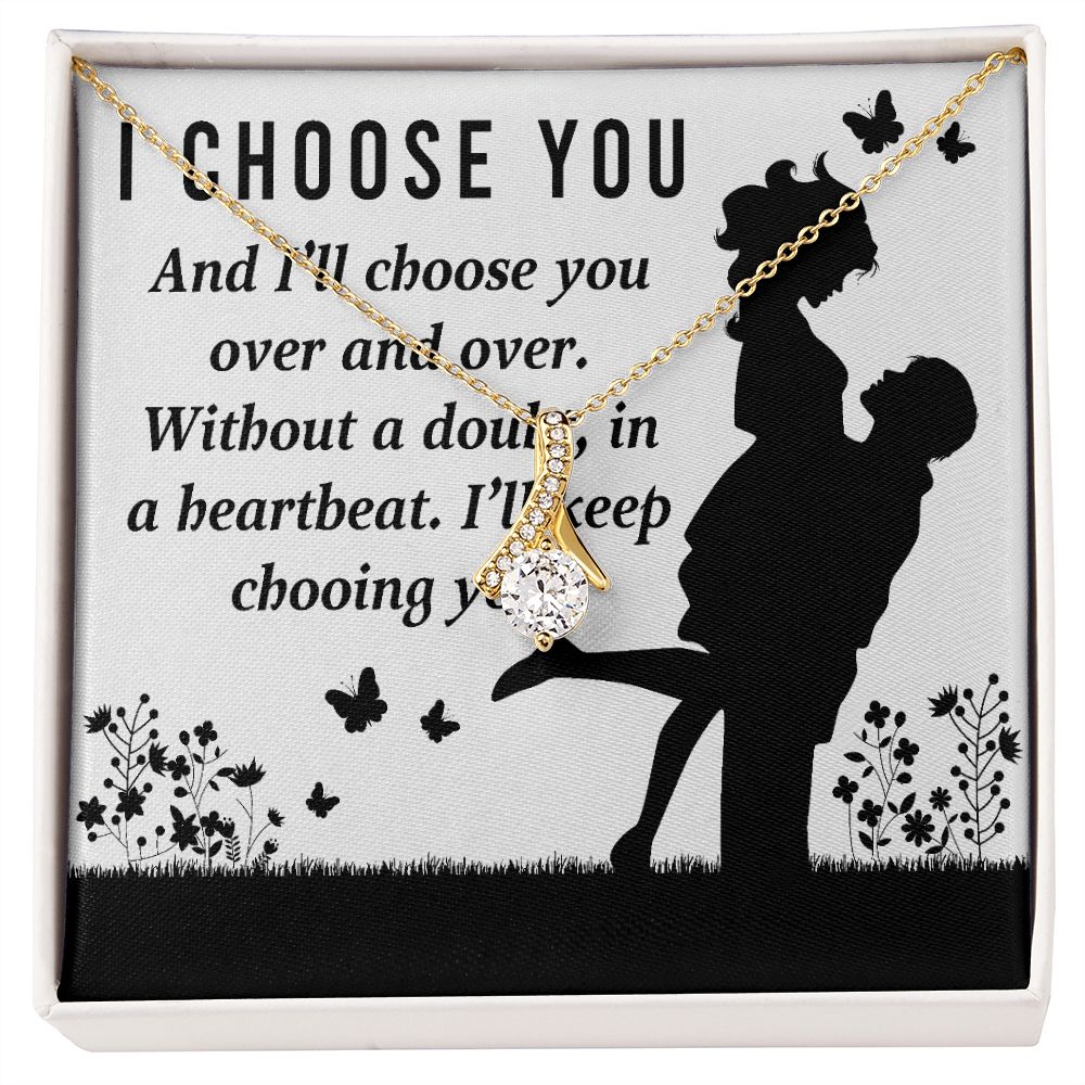 I Choose You Alluring Ribbon Necklace-Express Your Love Gifts