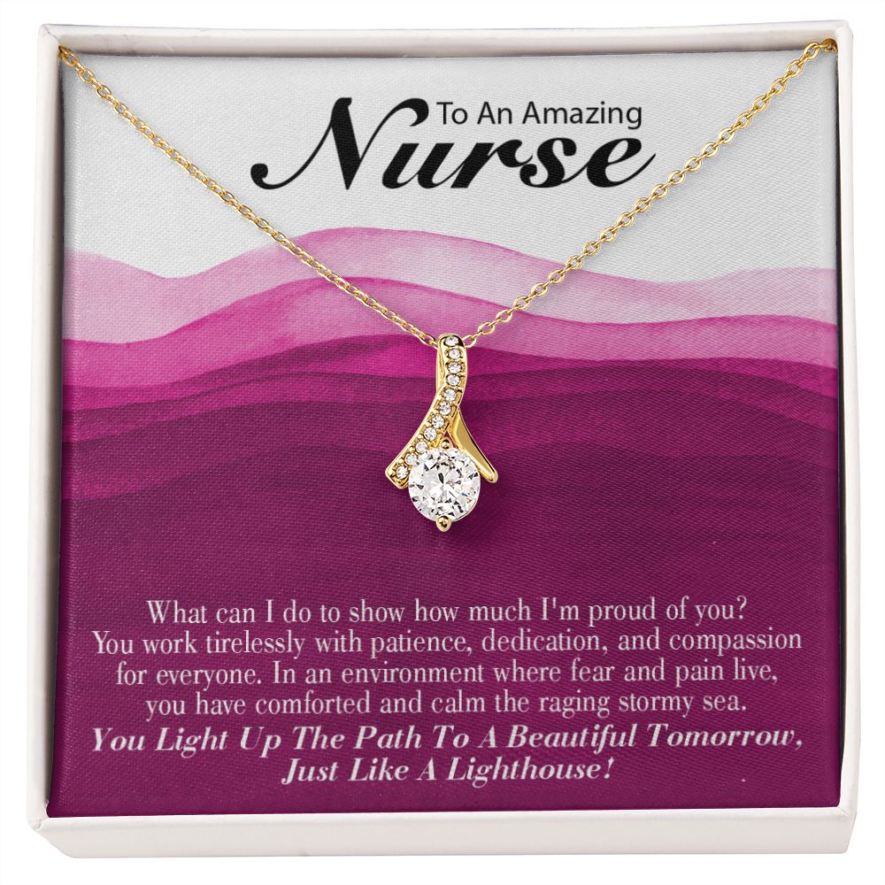 Inspirational Message for Nurse Alluring Ribbon Necklace-Express Your Love Gifts