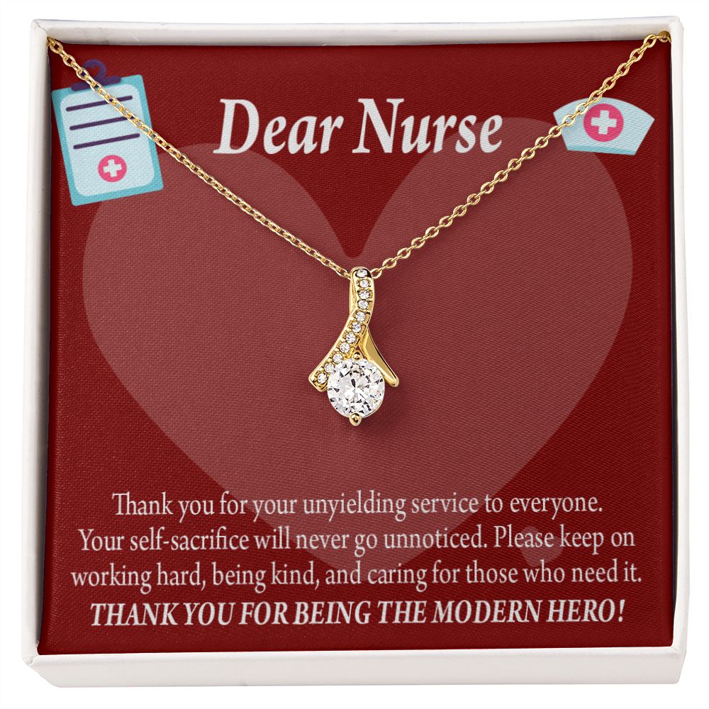 Thank You Ideas Nurses and Caregivers Alluring Ribbon Necklace-Express Your Love Gifts