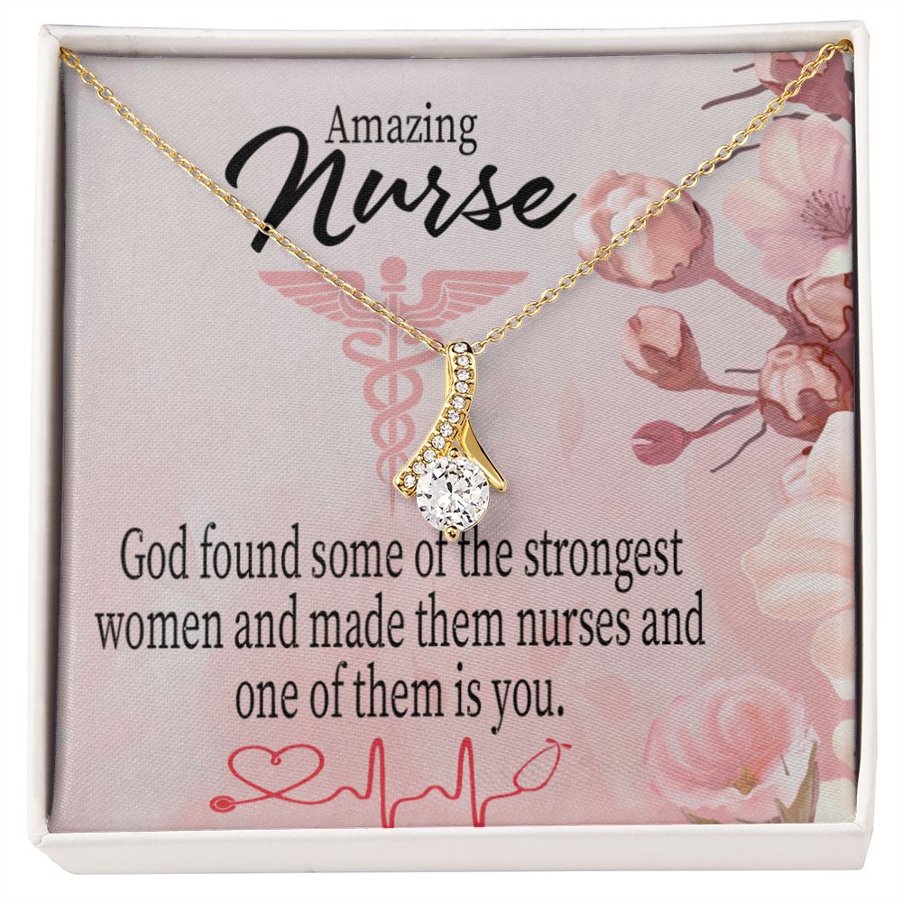 God Made Nurses Alluring Ribbon Necklace-Express Your Love Gifts