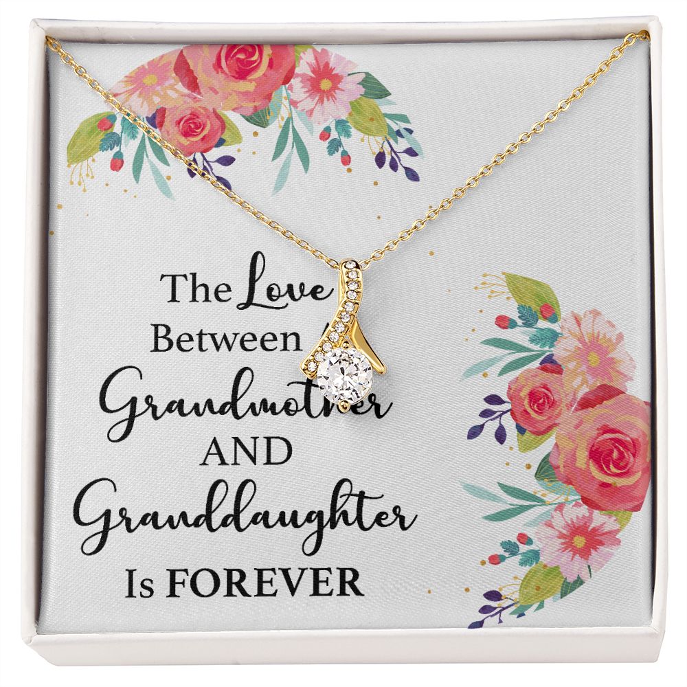The Love Between a Grandmother and Granddaughter Alluring Ribbon Necklace-Express Your Love Gifts