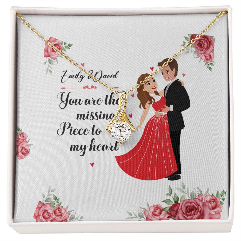 You Are The Missing Piece to My Heart Alluring Ribbon Necklace-Express Your Love Gifts