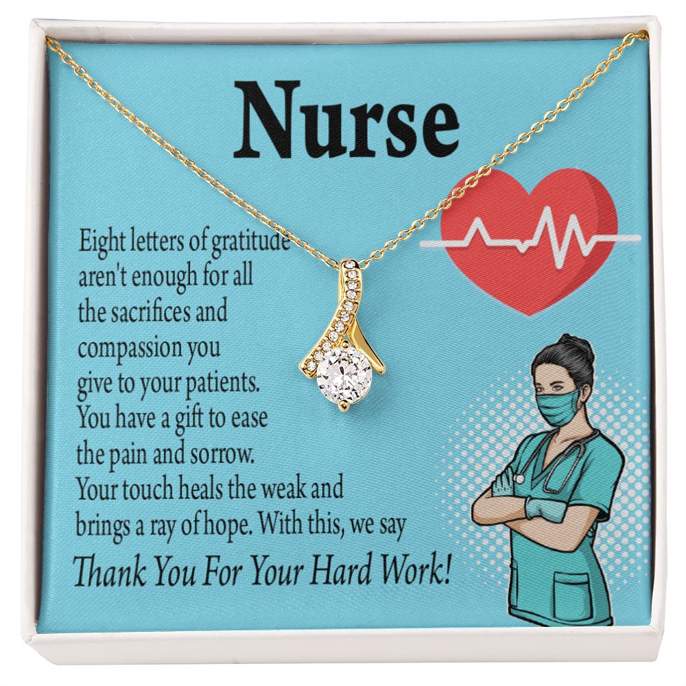 RN Nurse Gift Alluring Ribbon Necklace-Express Your Love Gifts