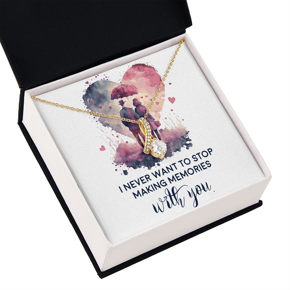 Never Stop Making Memories Alluring Ribbon Necklace-Express Your Love Gifts