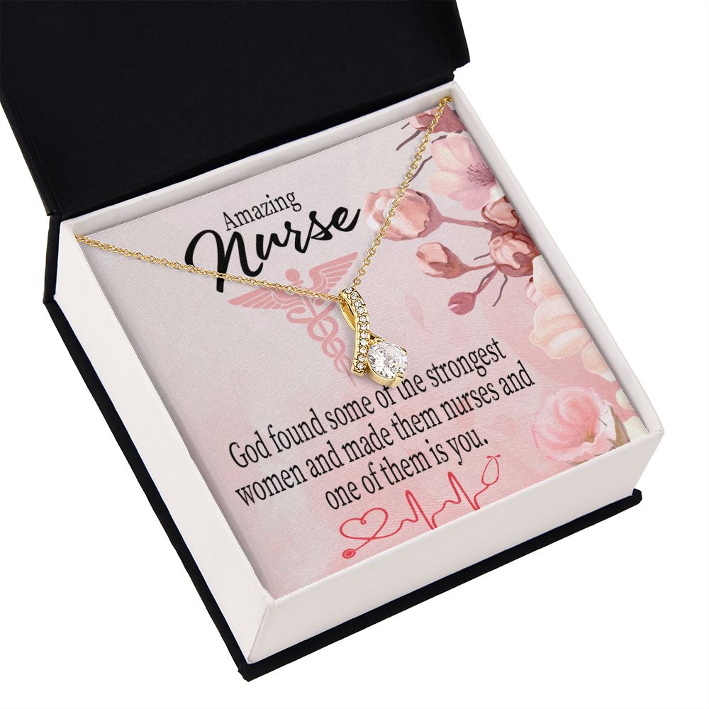 God Made Nurses Alluring Ribbon Necklace-Express Your Love Gifts