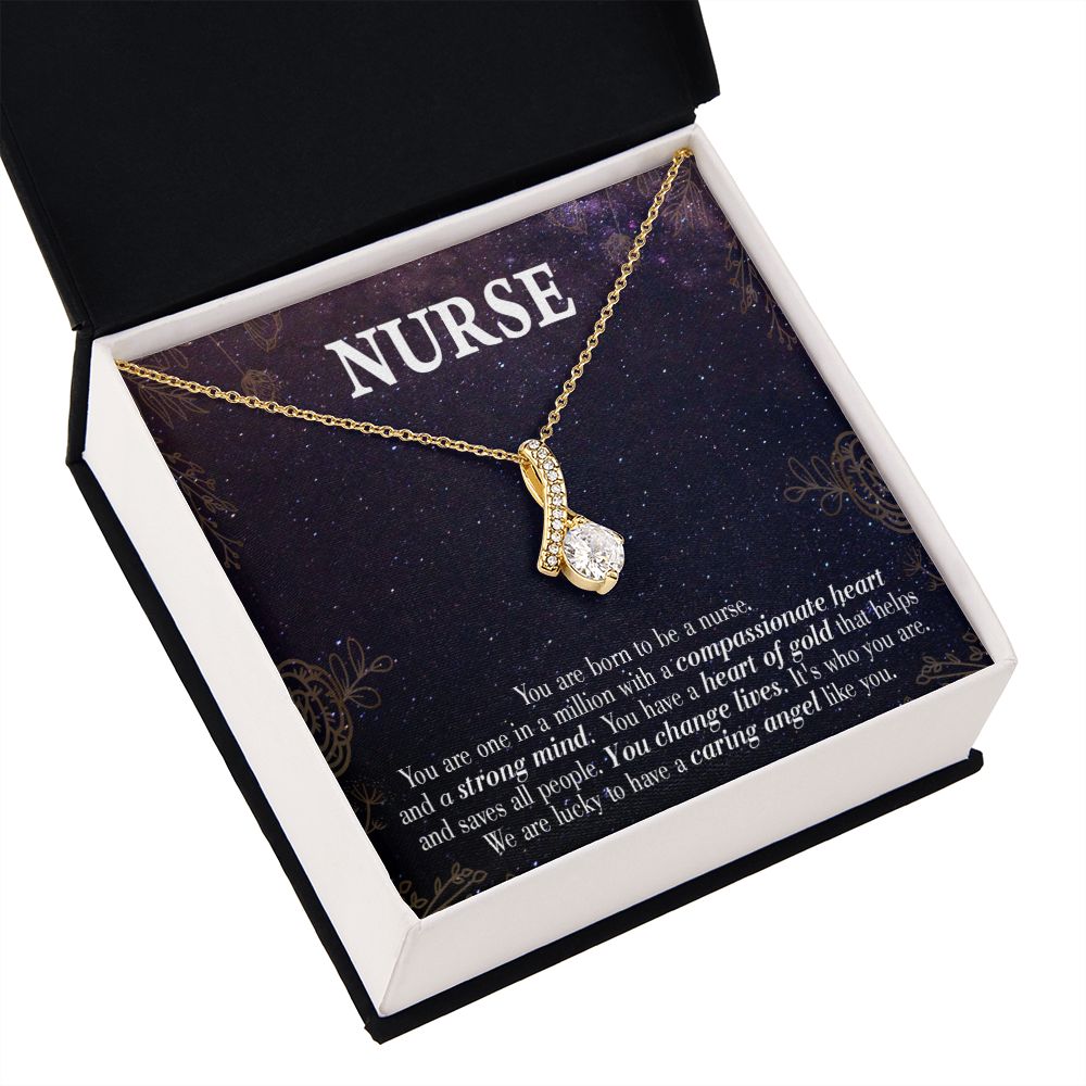 Caring Angel Nurse Alluring Ribbon Necklace-Express Your Love Gifts