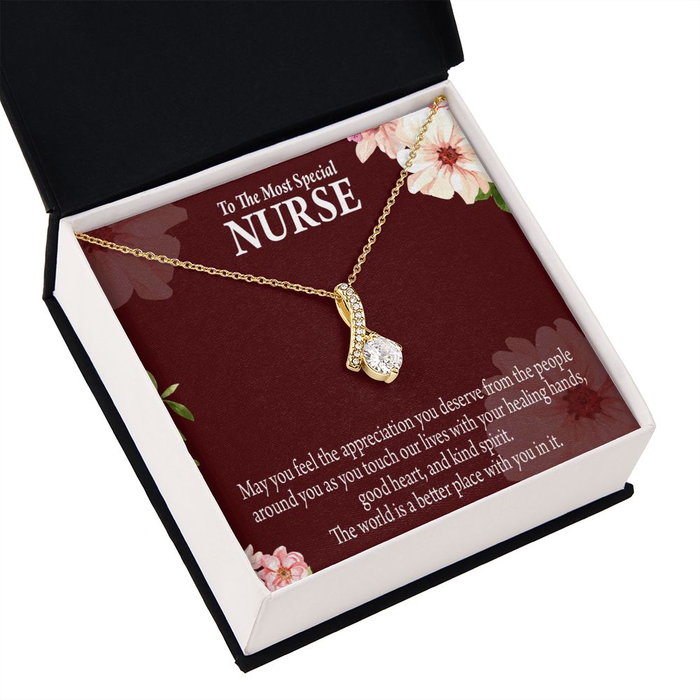 Special Nurse Alluring Ribbon Necklace-Express Your Love Gifts
