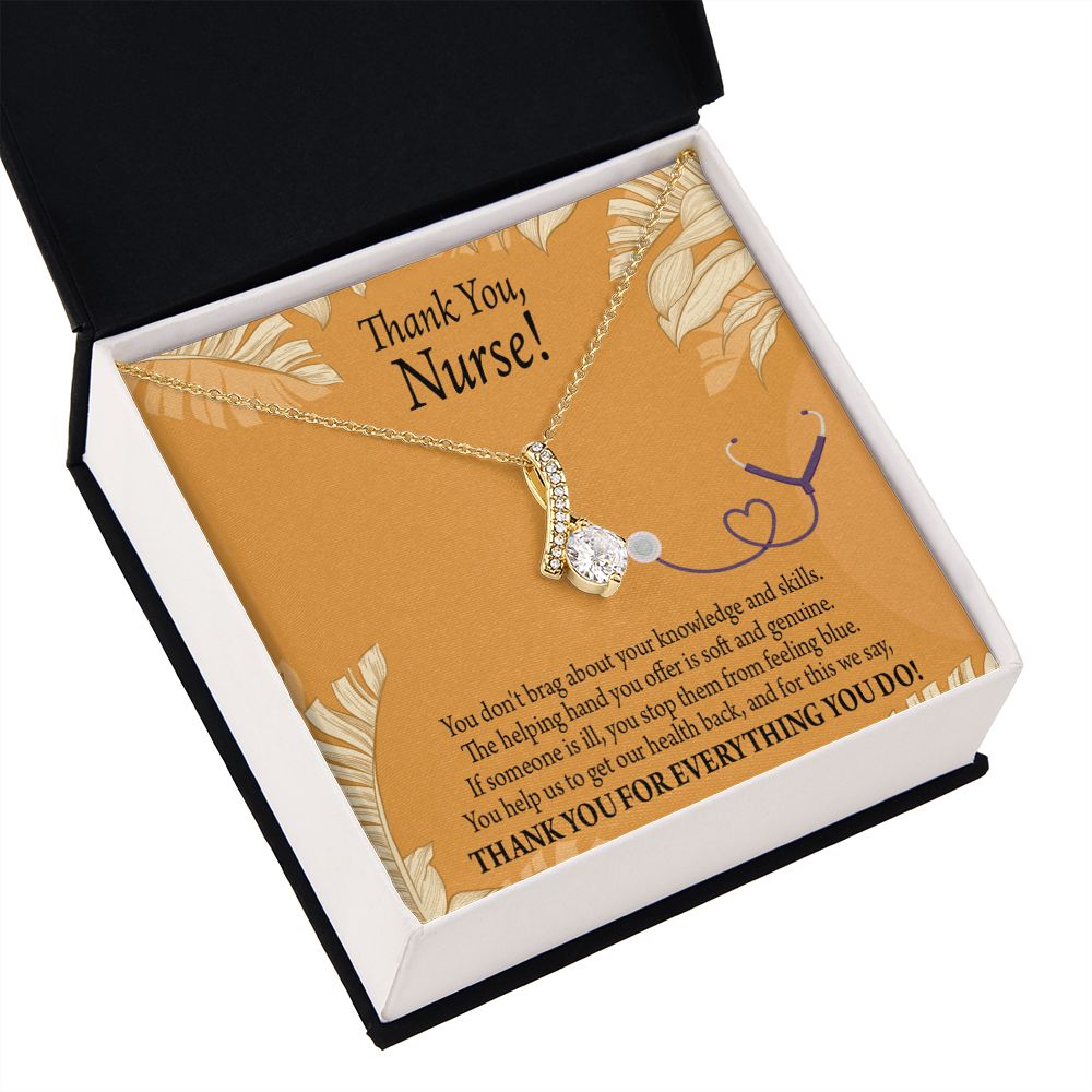 Thank You Nurse Gift Alluring Ribbon Necklace-Express Your Love Gifts