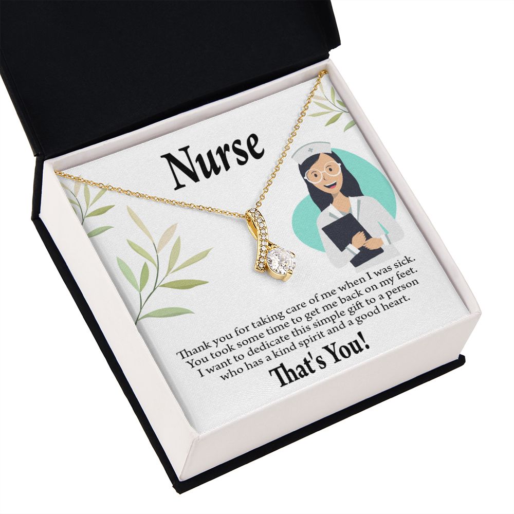 Simple Thank You Nurse Alluring Ribbon Necklace-Express Your Love Gifts
