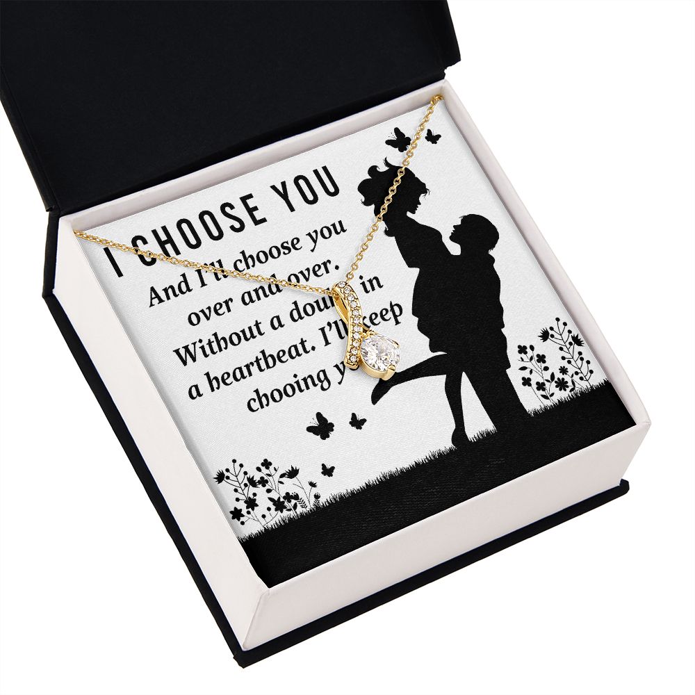 I Choose You Alluring Ribbon Necklace-Express Your Love Gifts