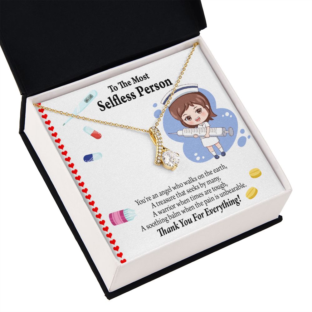 Thanks to Nurse Caregivers Alluring Ribbon Necklace-Express Your Love Gifts
