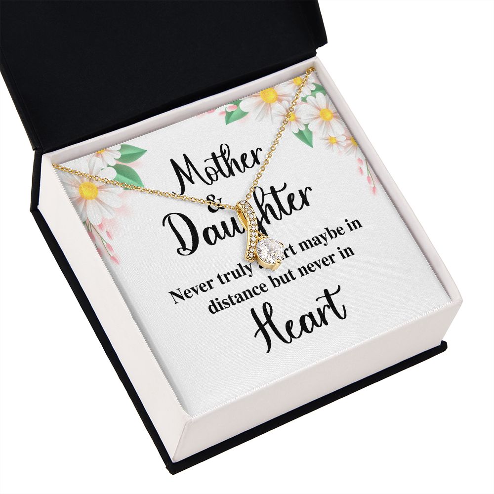 Mother and Daughter Never Truly Apart Alluring Ribbon Necklace-Express Your Love Gifts