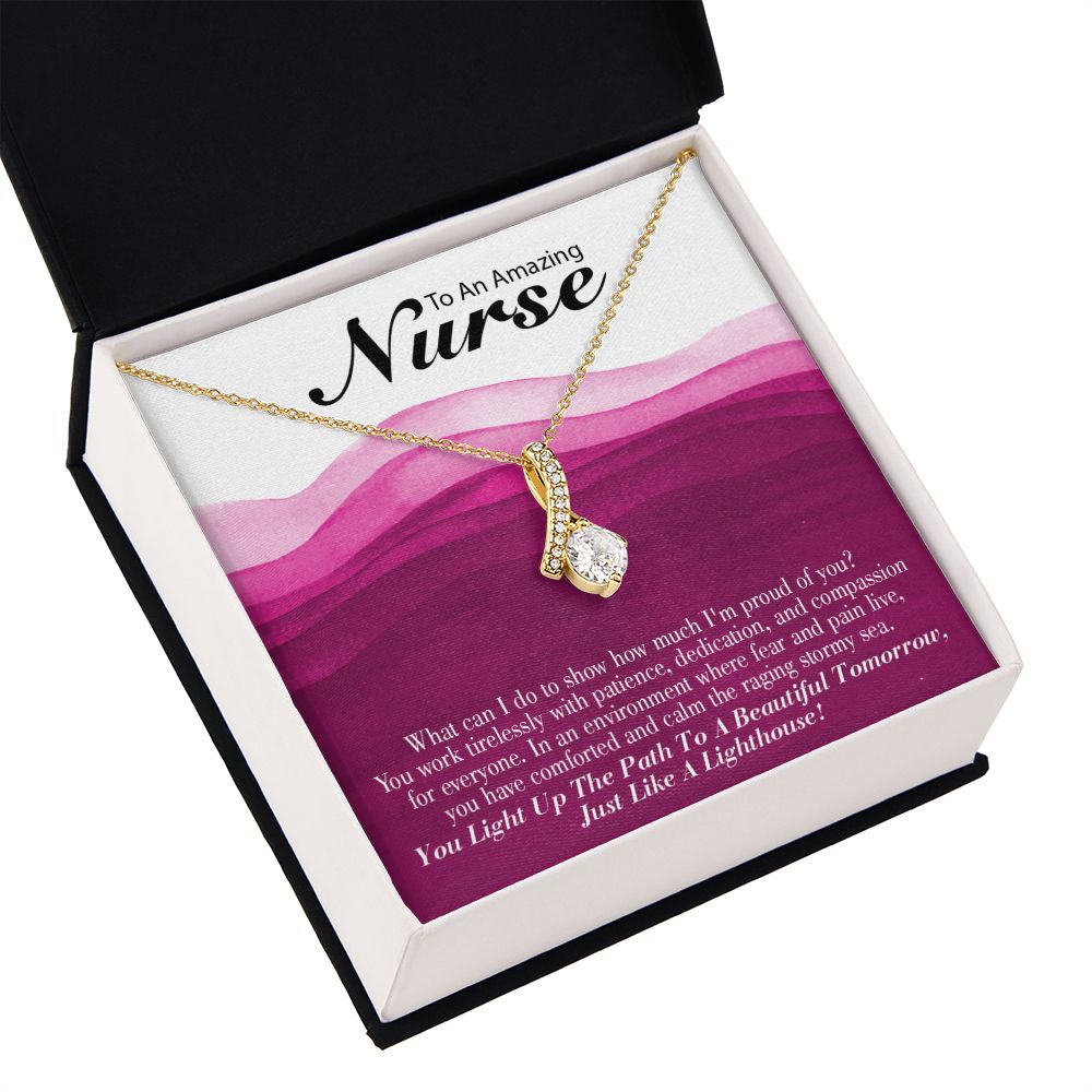 Inspirational Message for Nurse Alluring Ribbon Necklace-Express Your Love Gifts