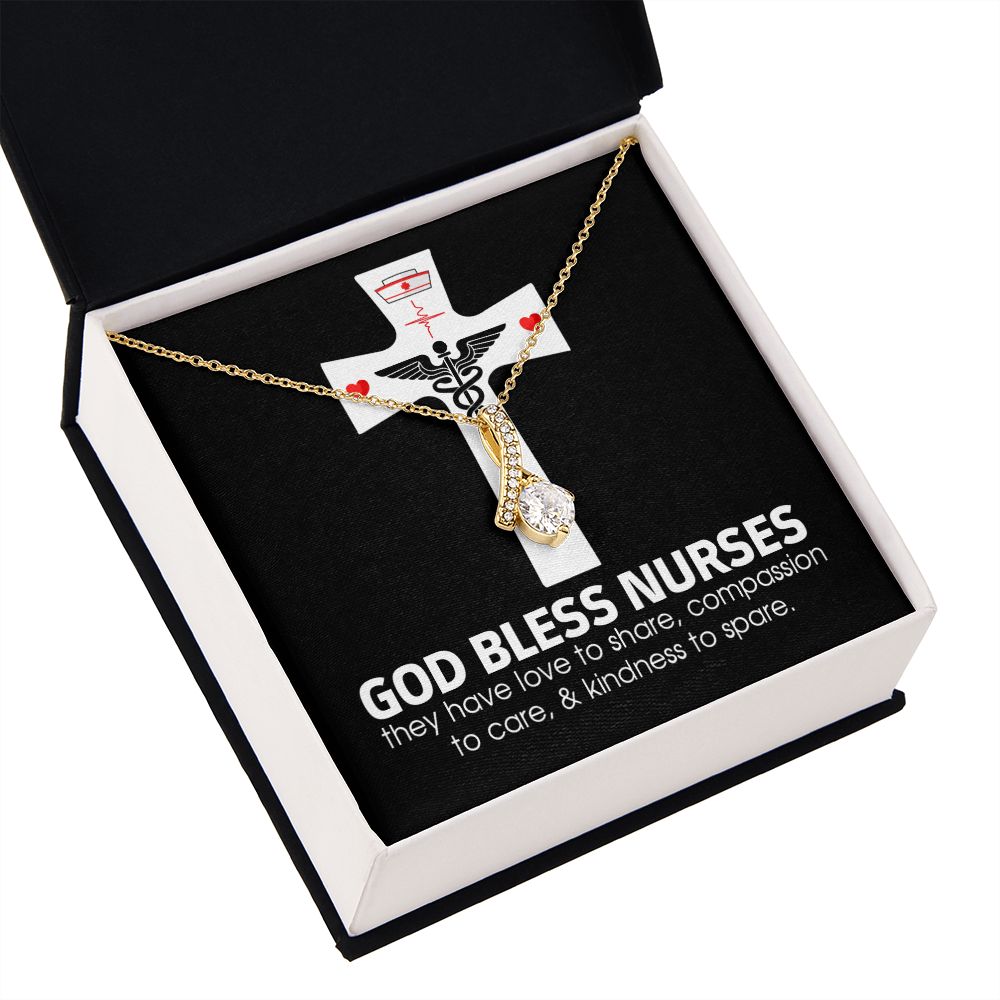God Bless Nurses Alluring Ribbon Necklace-Express Your Love Gifts