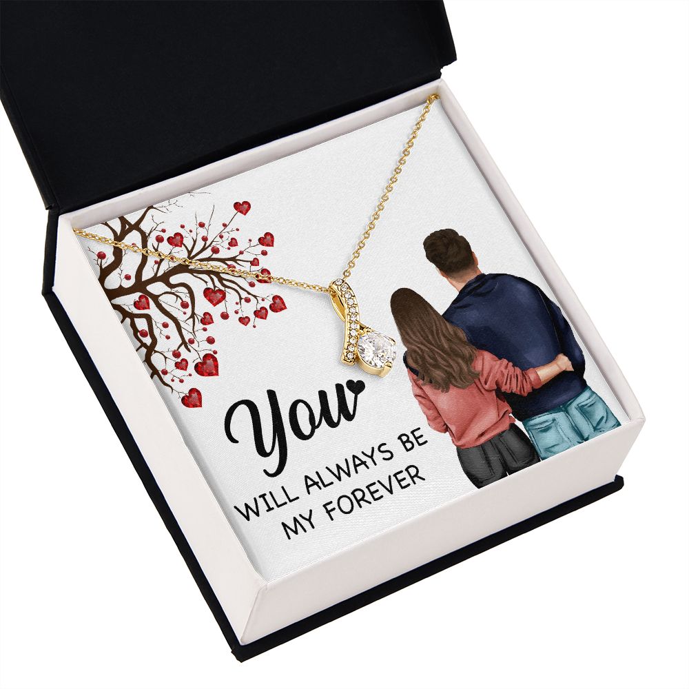 You WIll Always Be My Forever Alluring Ribbon Necklace-Express Your Love Gifts