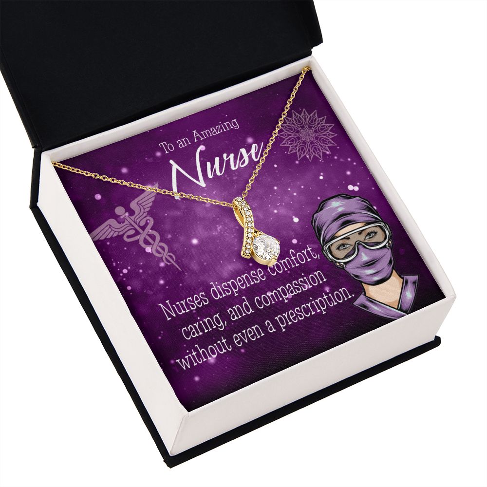 Nurse RN Caduceus Alluring Ribbon Necklace-Express Your Love Gifts