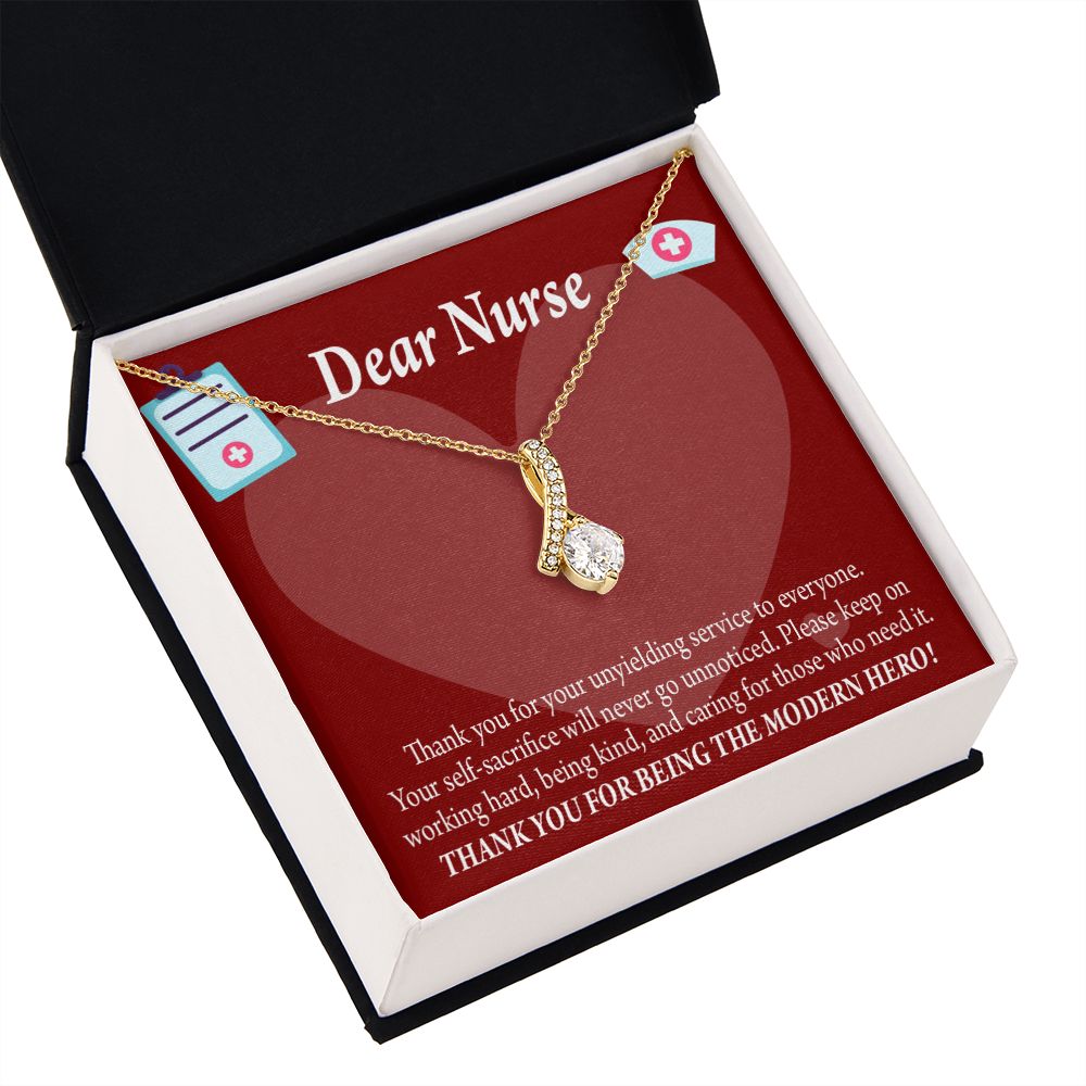Thank You Ideas Nurses and Caregivers Alluring Ribbon Necklace-Express Your Love Gifts
