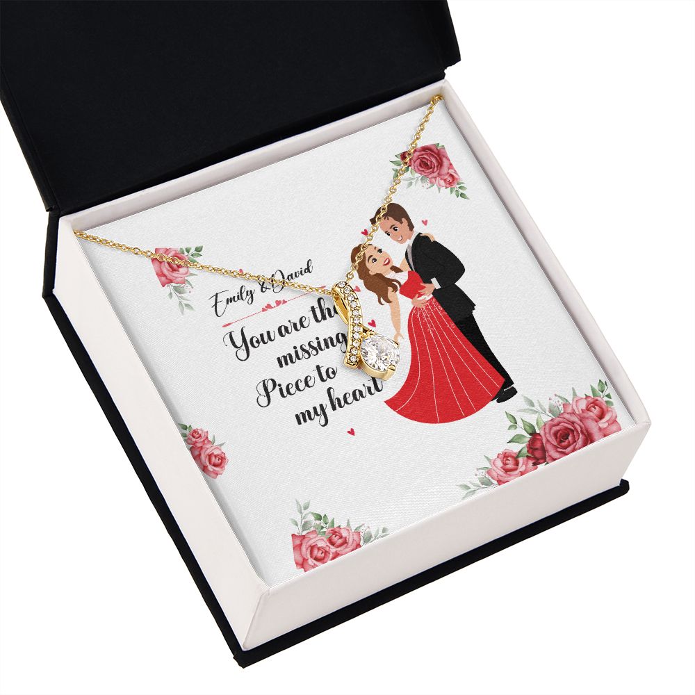 You Are The Missing Piece to My Heart Alluring Ribbon Necklace-Express Your Love Gifts