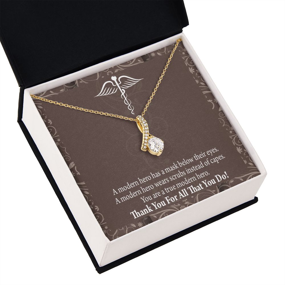 Medical Hero Appreciation Alluring Ribbon Necklace-Express Your Love Gifts