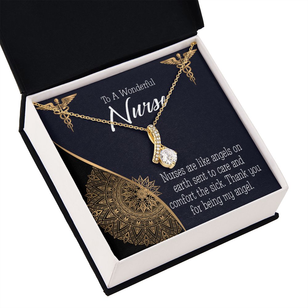 Nurses are Like Angels Alluring Ribbon Necklace-Express Your Love Gifts