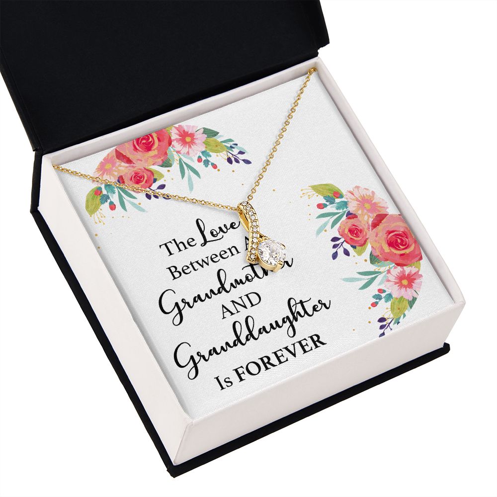 The Love Between a Grandmother and Granddaughter Alluring Ribbon Necklace-Express Your Love Gifts
