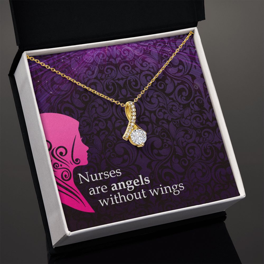 Nurses are Angels Alluring Ribbon Necklace-Express Your Love Gifts