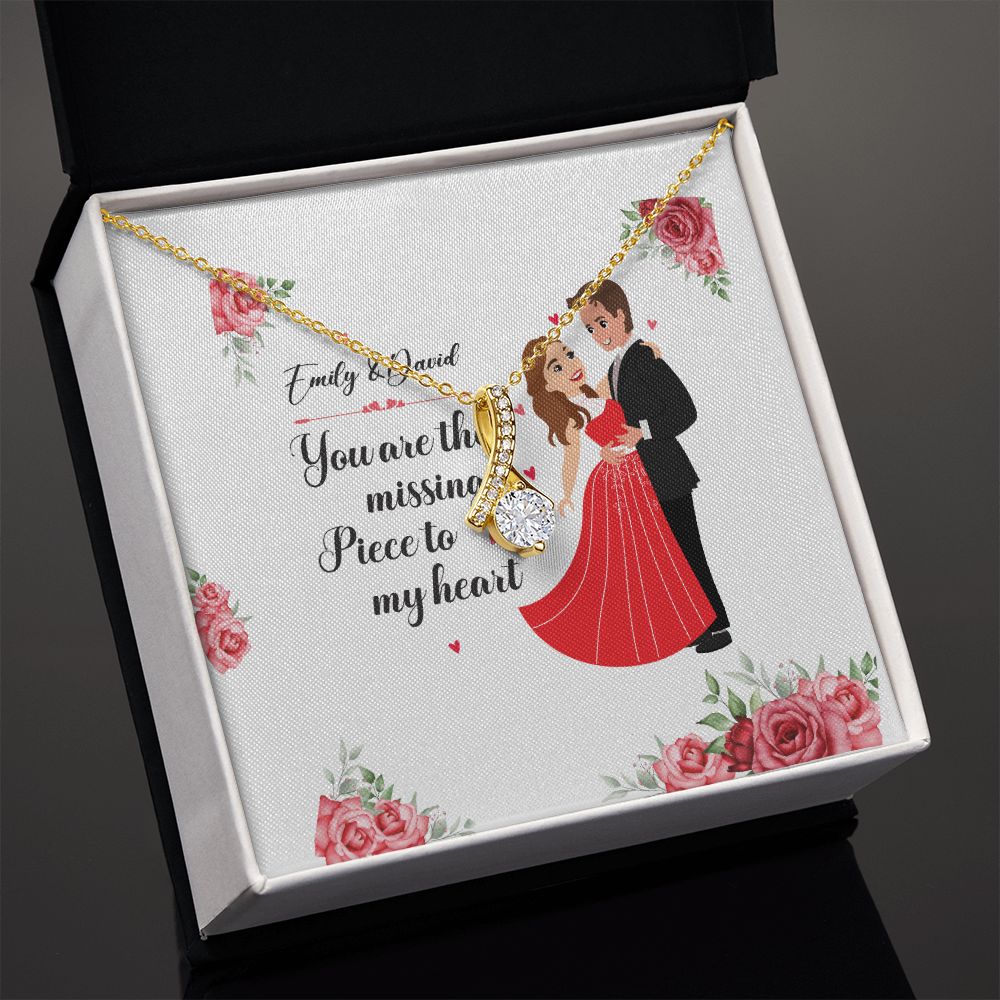 You Are The Missing Piece to My Heart Alluring Ribbon Necklace-Express Your Love Gifts