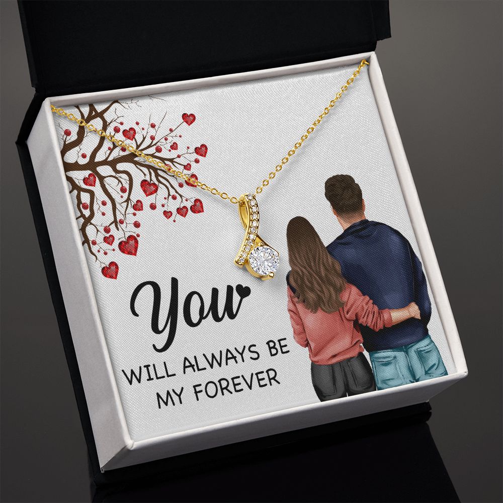 You WIll Always Be My Forever Alluring Ribbon Necklace-Express Your Love Gifts