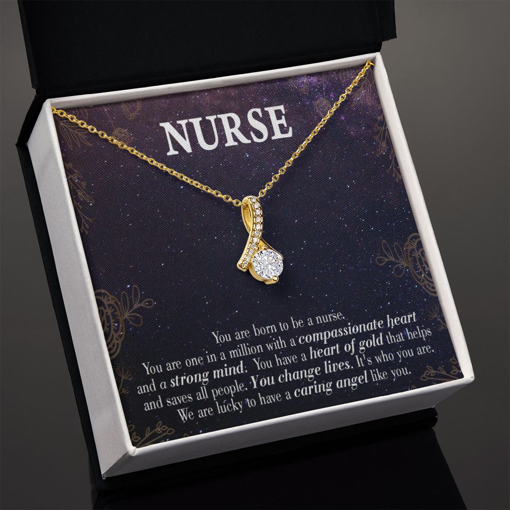 Caring Angel Nurse Alluring Ribbon Necklace-Express Your Love Gifts