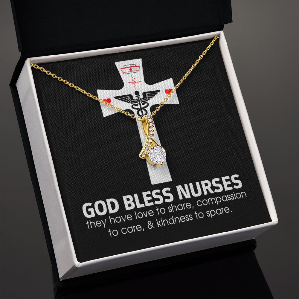 God Bless Nurses Alluring Ribbon Necklace-Express Your Love Gifts