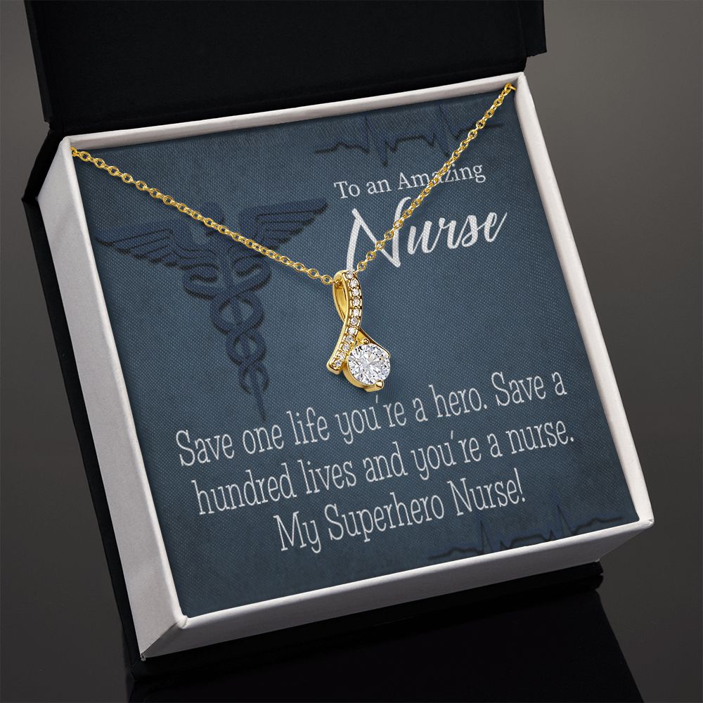 My Superhero Nurse! Alluring Ribbon Necklace-Express Your Love Gifts