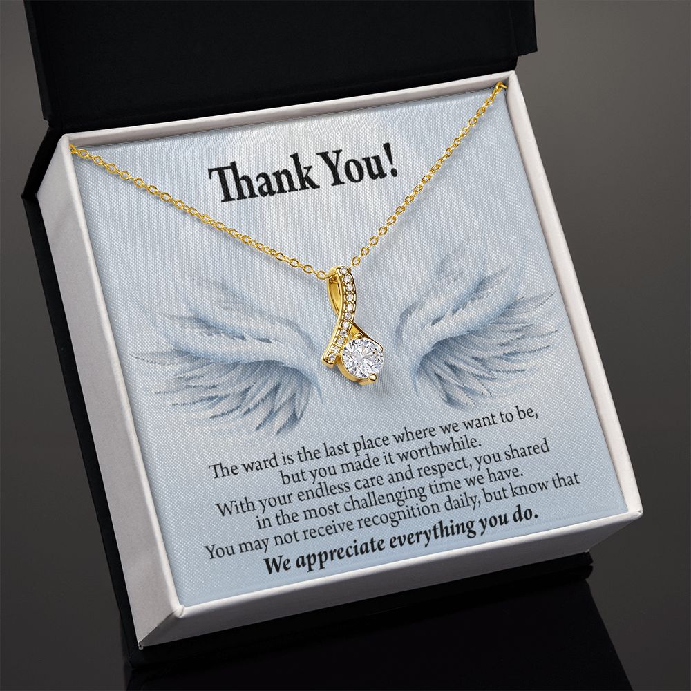 Thank You Present for Healthcare Workers Alluring Ribbon Necklace-Express Your Love Gifts