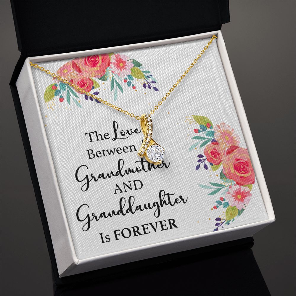 The Love Between a Grandmother and Granddaughter Alluring Ribbon Necklace-Express Your Love Gifts