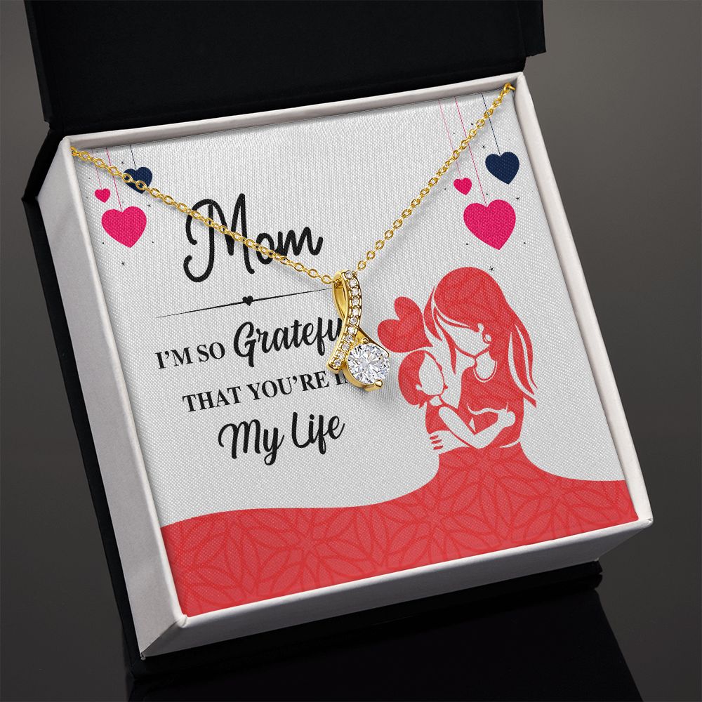 Mom I'm So Grateful Alluring Ribbon Necklace-Express Your Love Gifts