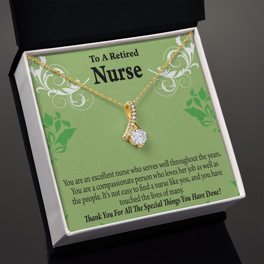 Retired Nurse Thank You Alluring Ribbon Necklace-Express Your Love Gifts