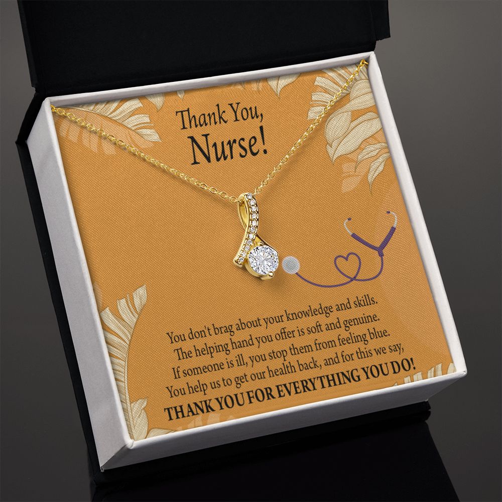 Thank You Nurse Gift Alluring Ribbon Necklace-Express Your Love Gifts