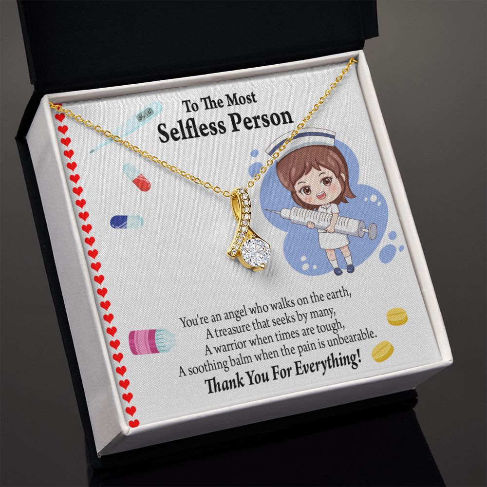 Thanks to Nurse Caregivers Alluring Ribbon Necklace-Express Your Love Gifts
